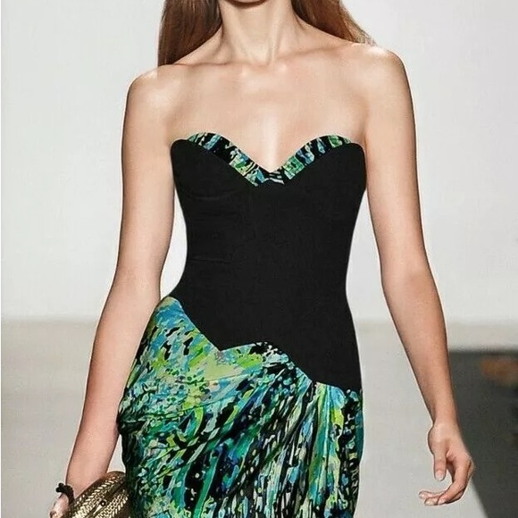 BCBG Runway Trapunto Detail Bustier Strapless Dress - Picture 2 of 6